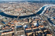 Verschneite Altstadt von Dresden im Bundesland Sachsen