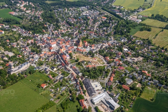 Stadtkern von Oederan im Bundesland Sachsen