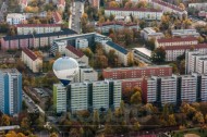 Sannierte DDR Plattenbauten in Johannstadt bei Dresden in Sachsen.