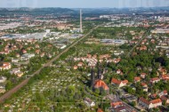 Blick auf den Dresdner Stadtteil Strehlen im Bundesland Sachsen