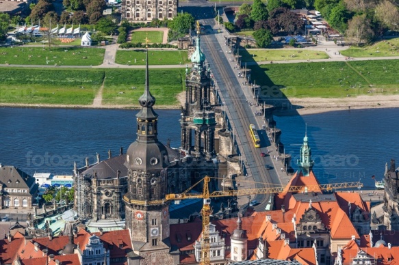 Die Augustusbrücke in Dresden bei Sachsen.