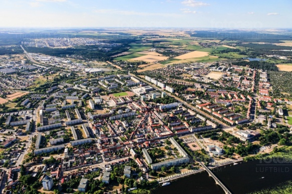 Die Stadt Schwedt an der Oder im Bundesland Brandenburg