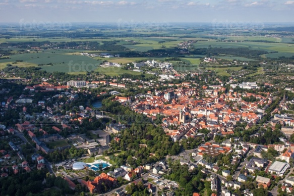 Blick über die Stadt Freiberg im Bundesland Sachsen