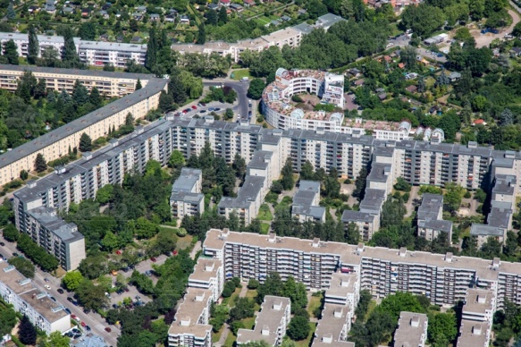 Wohngebiet im Stadtteil Neuköln in der Hauptstadt Berlin
