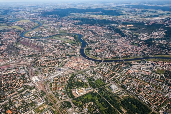 Dresden im Bundesland Sachsen von oben