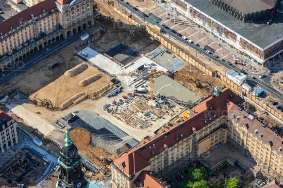 Baustelle am Altmarkt in Dresden im Bundesland Sachsen