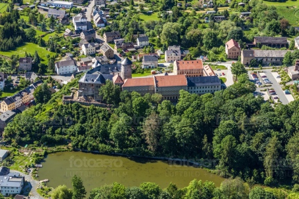Schloss Voigtsberg im Oelsnitz Vogtland des Bundeslands Sächsische Schweiz.