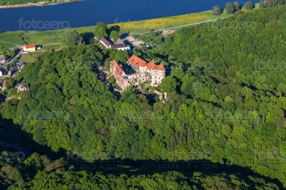 Das Scharfenberg Schloss im Bundesland Sachsen.
