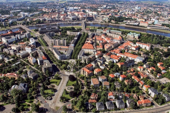 Innenstadt von Dresden im Bundesland Sachsen